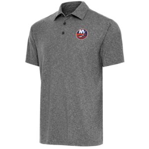 Men's Antigua  Heather Black New York Islanders Par Polo
