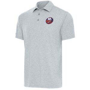 Men's Antigua  Heather Gray New York Islanders Par Polo