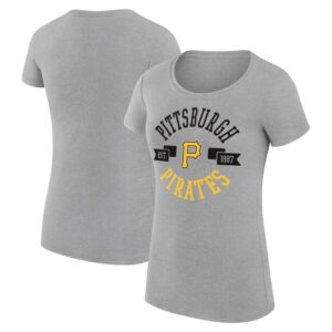 Women's G-III 4Her by Carl Banks Heather Gray Pittsburgh Pirates City Graphic Fitted T-Shirt