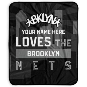 Pegasus Brooklyn Nets 50" x 60" City Skyline Personalized Fleece Blanket