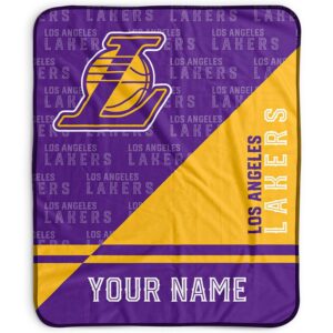 Pegasus Los Angeles Lakers 50" x 60" Split Wordmark Personalized Fleece Blanket