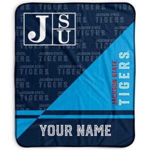 Pegasus Jackson State Tigers 50" x 60" Split Wordmark Personalized Fleece Blanket