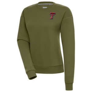 Women's Antigua  Olive Texas Tech Red Raiders Victory Pullover Sweatshirt
