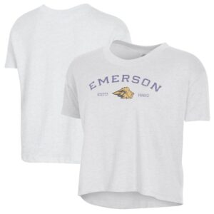 Women's Alternative Apparel  White Emerson College Lions Retro Jersey Headliner Cropped T-Shirt