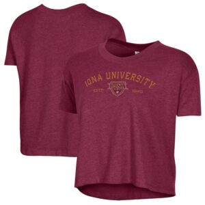 Women's Alternative Apparel  Maroon Iona University Gaels Retro Jersey Headliner Cropped T-Shirt