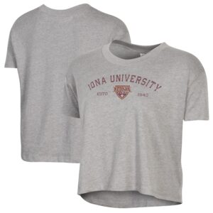 Women's Alternative Apparel  Gray Iona University Gaels Retro Jersey Headliner Cropped T-Shirt