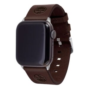 Brown Edmonton Oilers Leather Apple Watch Band