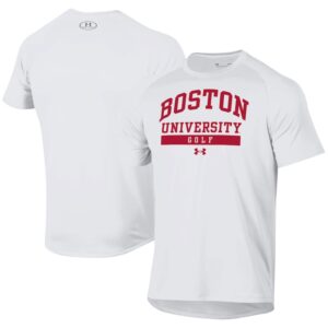 Men's Under Armour White Boston University Golf UA Tech T-Shirt