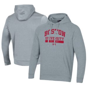 Men's Under Armour Gray Boston University TF & XC All Day Fleece Pullover Hoodie