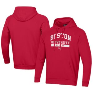 Men's Under Armour Scarlet Boston University TF & XC All Day Fleece Pullover Hoodie