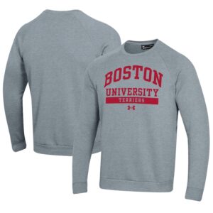 Men's Under Armour Gray Boston University  All Day Fleece Pullover Sweatshirt