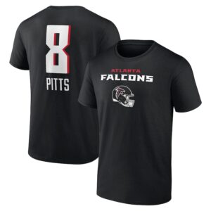 Men's Kyle Pitts Black Atlanta Falcons Team Wordmark Player Name & Number T-Shirt