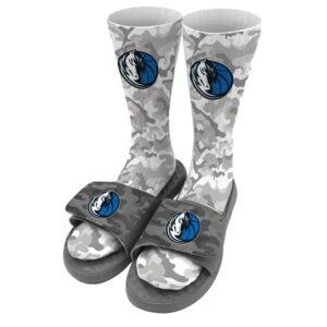 Youth ISlide Gray Dallas Mavericks Camo Sock & Slide Bundle