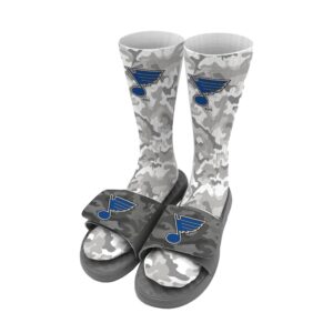 Men's ISlide Gray Columbus Blue Jackets Camo Sock & Slide Bundle