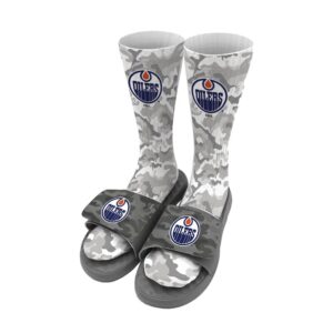 Youth ISlide Gray Edmonton Oilers Camo Sock & Slide Bundle