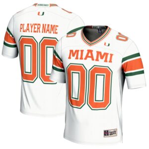 Men's GameDay Greats White Miami Hurricanes NIL Pick-A-Player Football Jersey
