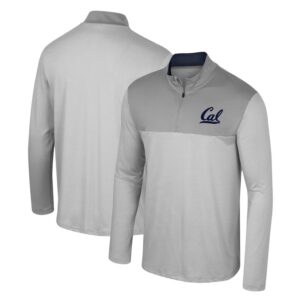 Men's Colosseum Gray Cal Bears Tuck Quarter-Zip Top