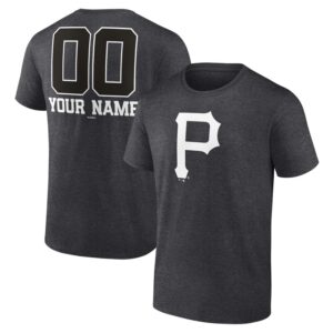 Men's Charcoal Pittsburgh Pirates Personalized Monochrome Name & Number T-Shirt
