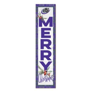 Olive-Harvey College Purple Panthers 12'' x 48'' Outdoor Merry Christmas Leaner