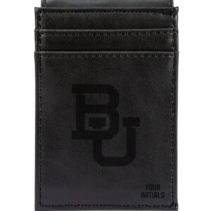 Black Baylor Bears Personalized Front Pocket Wallet