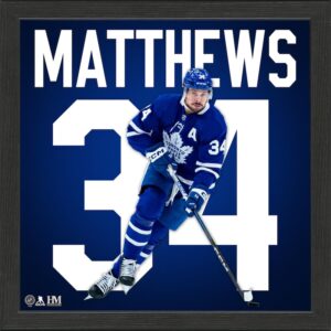 Highland Mint Auston Matthews Toronto Maple Leafs 13'' x 13'' Impact Jersey Framed Photo