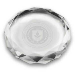 Middle Georgia State Knights 3'' Optic Crystal Faceted Paperweight