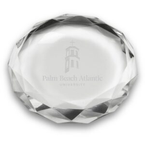 Palm Beach Atlantic Sailfish 3'' Optic Crystal Faceted Paperweight