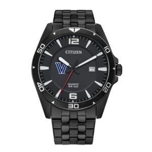 Men's  Villanova Wildcats Quartz Black-Tone Stainless Steel Watch