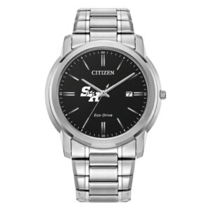 Men's Citizen Watch  Silver Sam Houston State Bearkats Eco-Drive Black Dial Stainless Steel Watch