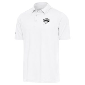 Men's Antigua White New York Knicks Par 3 Polo