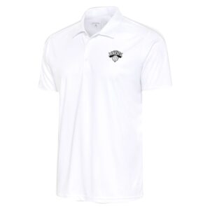 Men's Antigua White New York Knicks Big & Tall Metallic Logo Tribute Desert Dry Polo