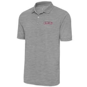 Men's Antigua  Heather Gray Dallas Baptist Patriots Legacy Pique Polo