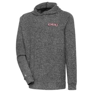 Men's Antigua  Heather Black Dallas Baptist Patriots Absolute Pullover Hoodie