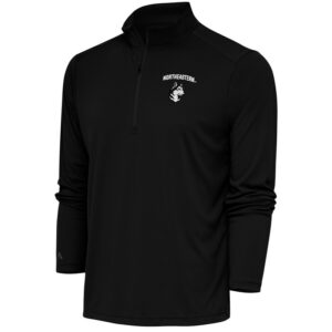 Men's Antigua  Black Northeastern Huskies Tribute Quarter-Zip Top