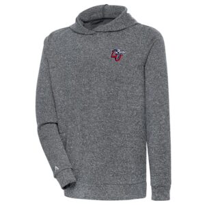 Men's Antigua  Heather Charcoal Liberty Flames Absolute Pullover Hoodie