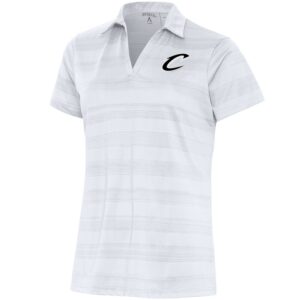 Women's Antigua  White Cleveland Cavaliers Brushed Metallic Compass Polo