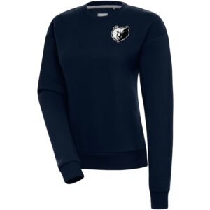 Women's Antigua  Navy Memphis Grizzlies Brushed Metallic Victory Pullover Sweatshirt