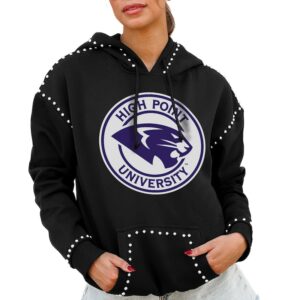 Women's Gameday Couture  Black High Point Panthers Studded Pullover Hoodie