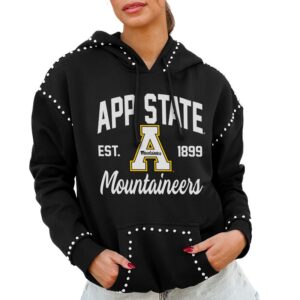 Women's Gameday Couture  Black Appalachian State Mountaineers Studded Pullover Hoodie