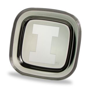 Illinois Fighting Illini 11.5" x 11.5" Elegant Silver Plated Square Tray