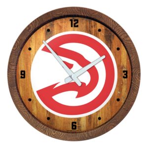 Atlanta Hawks 20.25" Faux Barrel Top Clock