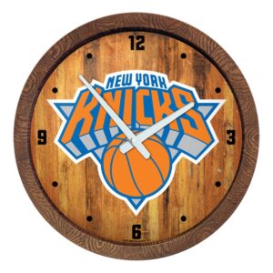 New York Knicks 20.25" Faux Barrel Top Clock