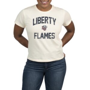 Women's Uscape Apparel Cream Liberty Flames High Waisted T-Shirt