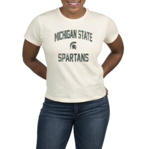 Women's Uscape Apparel Cream Michigan State Spartans High Waisted T-Shirt
