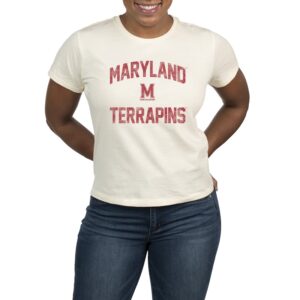 Women's Uscape Apparel Cream Maryland Terrapins High Waisted T-Shirt