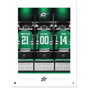 Dallas Stars 12" x 16" Personalized Locker Room Photo Print