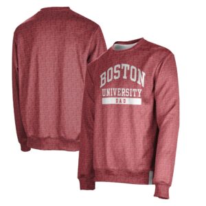 Men's ProSphere Scarlet Boston University Dad Name Drop Crewneck Pullover Sweatshirt