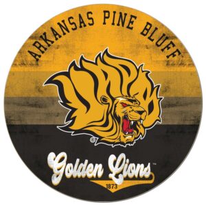 Arkansas Pine Bluff Golden Lions 20'' x 20'' Retro Logo Circle Sign