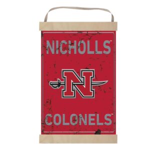 Nicholls State Colonels Reversible Faux Rust Banner Sign