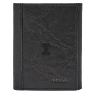 Men's Fossil  Black Illinois Fighting Illini Neel Extra Capacity Trifold Wallet